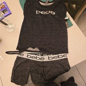 bebe Black Sparkle Two-Piece Lounge Set